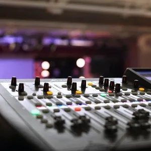 An electronic sound board for live music production.