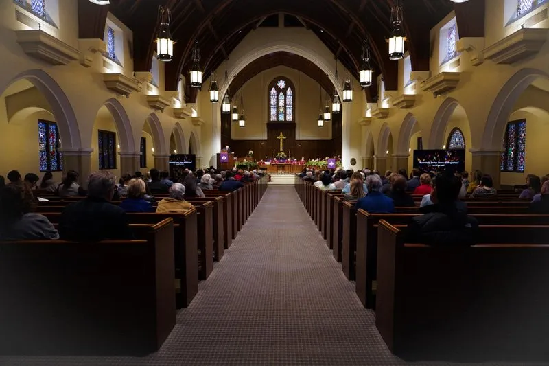 View of sanctuary from back.